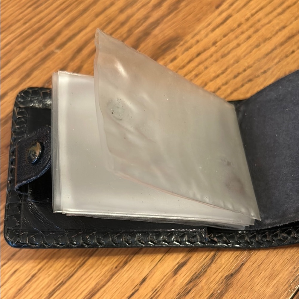 Black Billfold & Card Holder with Embossed Design - Picture 5 of 7